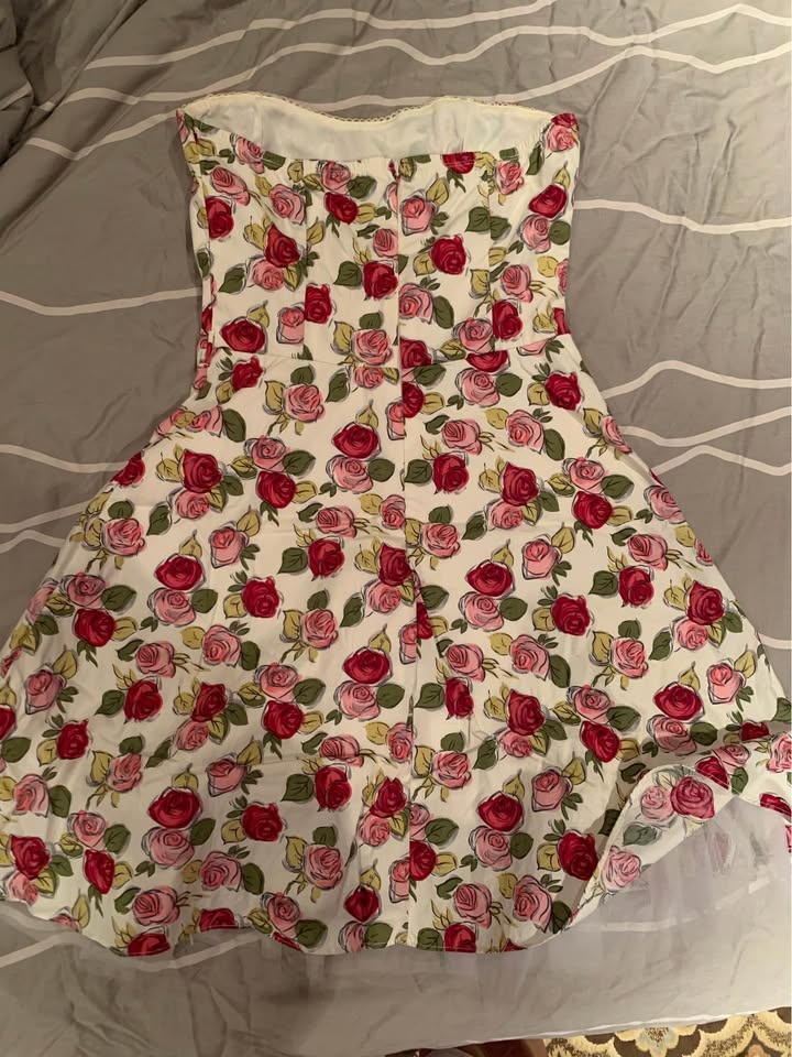 Forever 21 Strapless Rose/Floral Dress - Size S/Small - photo 3