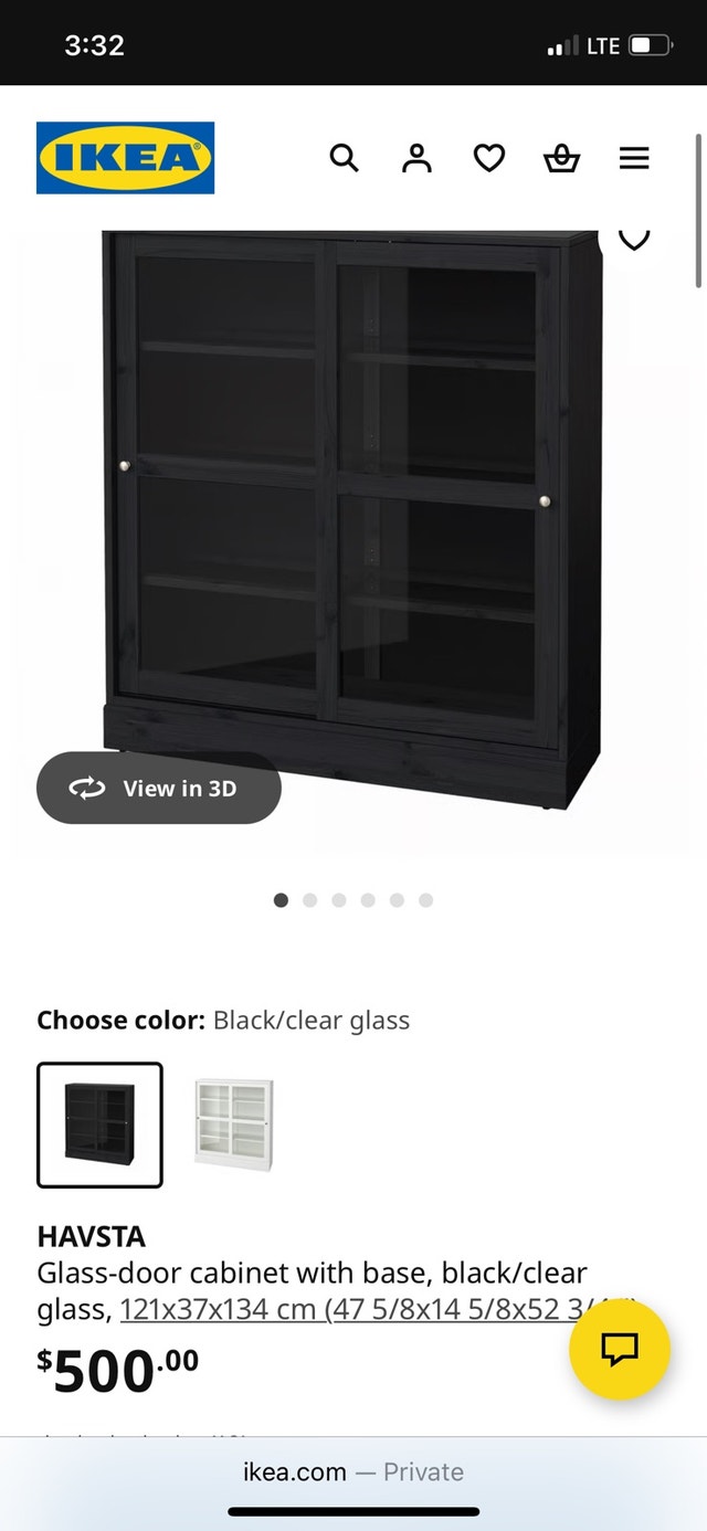 Glass door cabinet