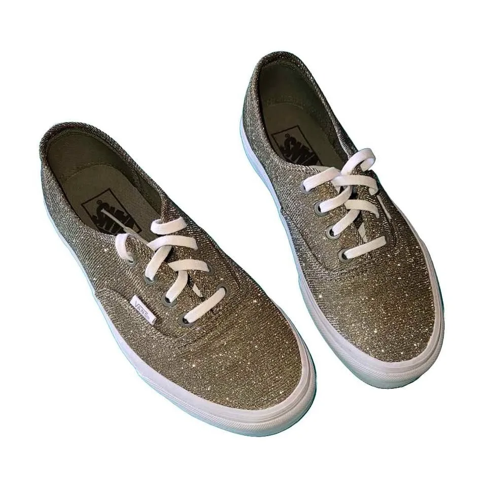 LIKE NEW Vans Gold Silver Glitter Sneakers #Cleanout