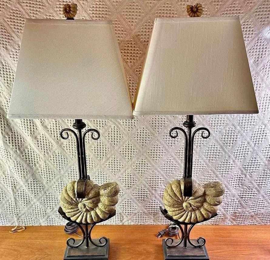 Vintage Fossil Lamps (2 pc set)