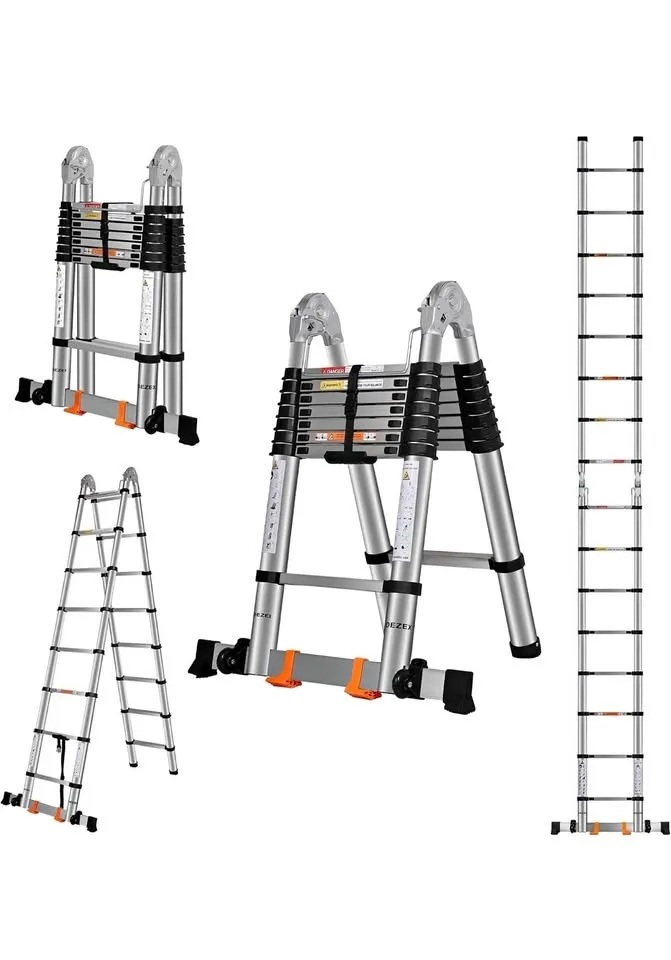 Brand New 16.5FT Telescoping Ladder – Stainless Steel, 375lbs