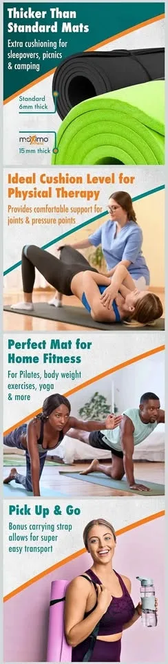 Exercise/Yoga Mat. Black extra thick and comes with carrying str