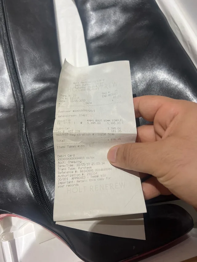 Christian Louboutin Black Leather Boots. Red Bottoms image indicator(3)