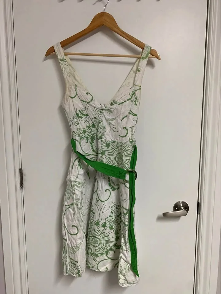 Guess Green & White Floral Dress