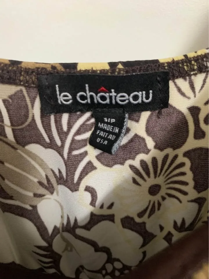Le Chateau Brown Floral Dress - Size S/Small image indicator(3)