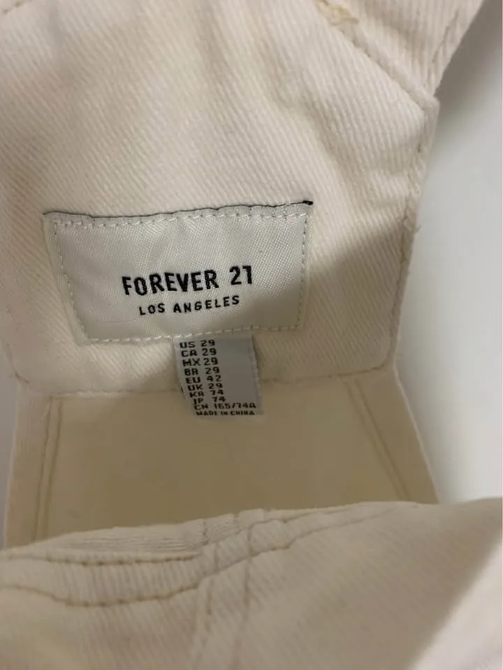 Forever 21 White Short Overalls (Shortalls) - Size 29 image indicator(3)