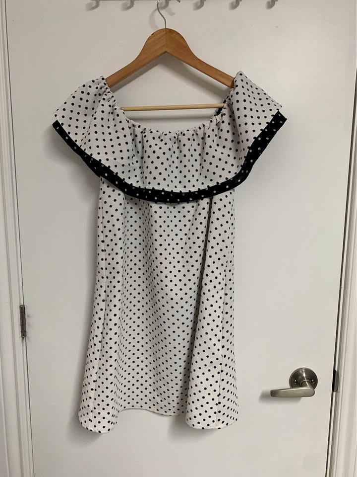 ZARA Polka Dot Off-Shoulder Dress - Size S