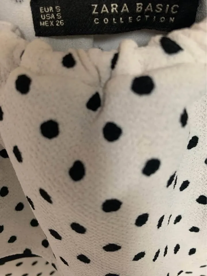 ZARA Polka Dot Off-Shoulder Dress - Size S image indicator(3)