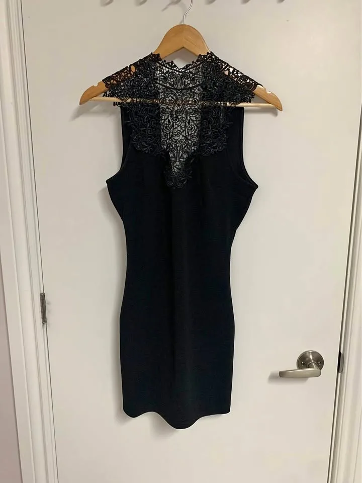 Forever 21 Black Dress with lace detail - Size M/Medium