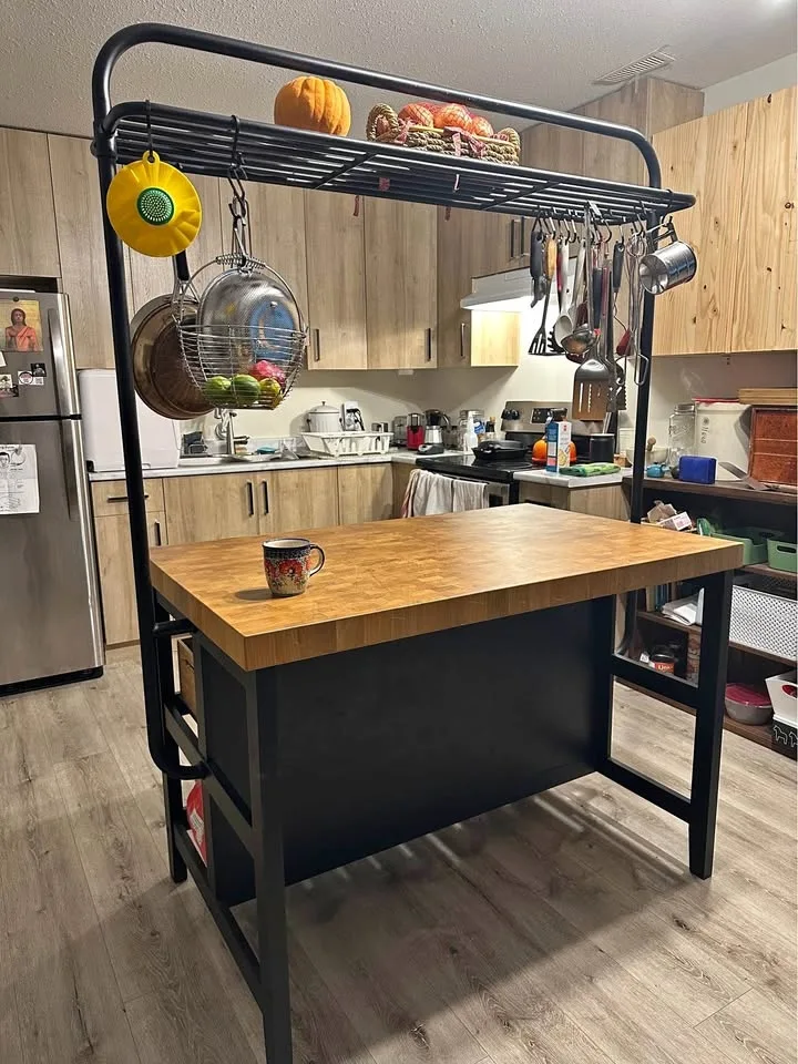 Butcher block top IKEA kitchen Island