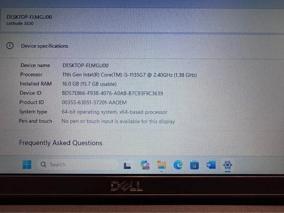 Dell I5-11th Gen Laptop 16/256GB Win 11/ Office 2024 image indicator(8)