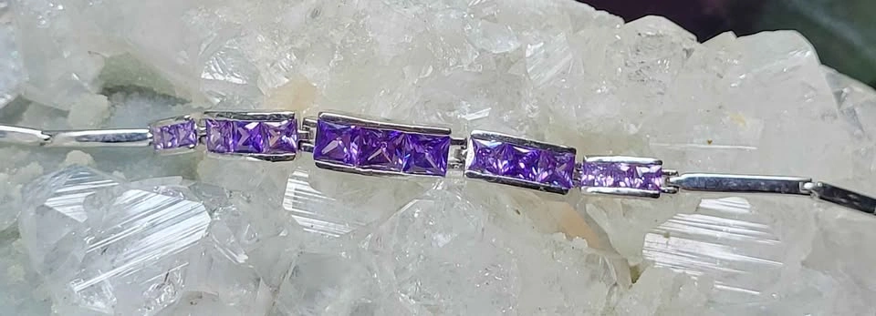 Amethyst and Sterling Silver Bracelet - photo 2