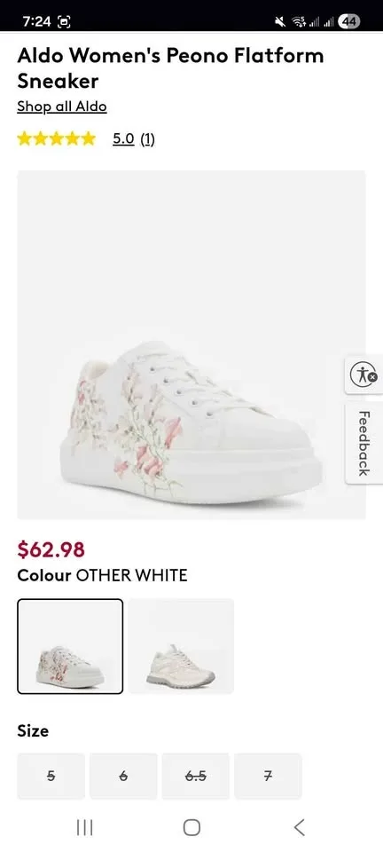 Aldo floral white sneakers