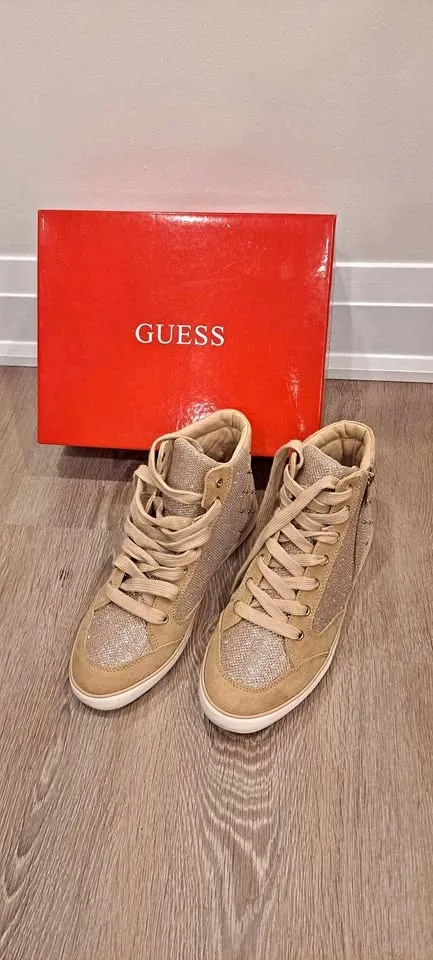 Guess Beige Bedazzled hightops