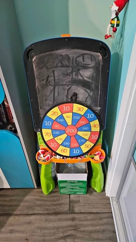 Light-up dry-erase board and chalkboard