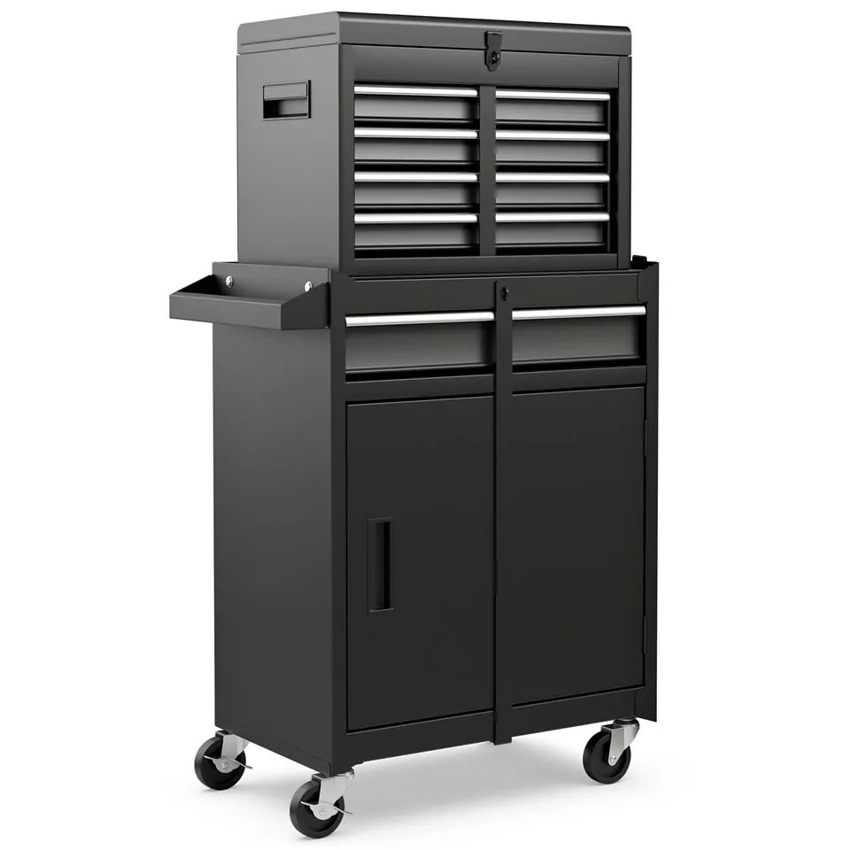 2-in-1 Tool Chest & Cabinet Rolling Garage Organizer