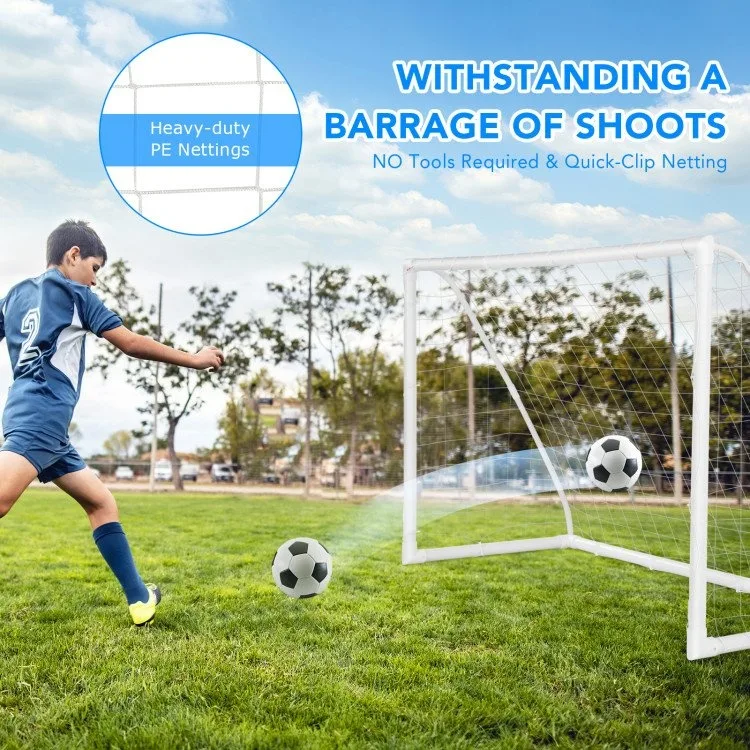 Soccer Goal with Strong UPVC Frame and High-Strength Netting image indicator(2)