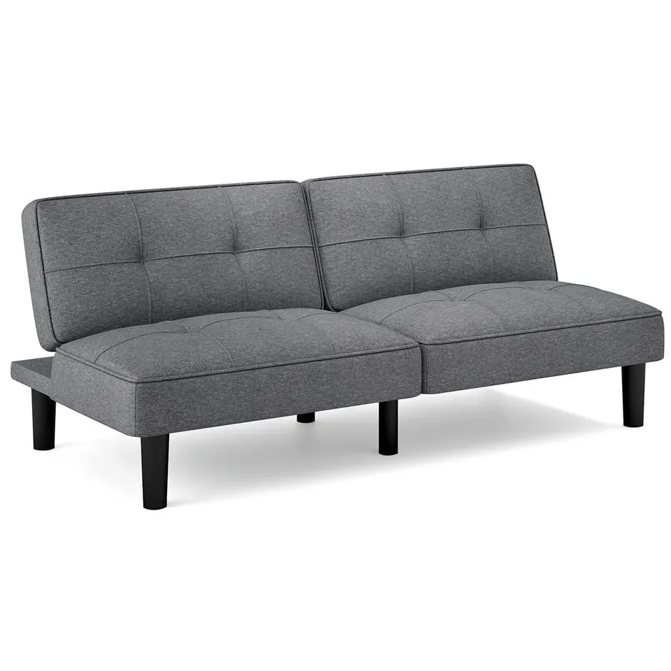 Convertible Folding Futon Sofa Bed, Gray