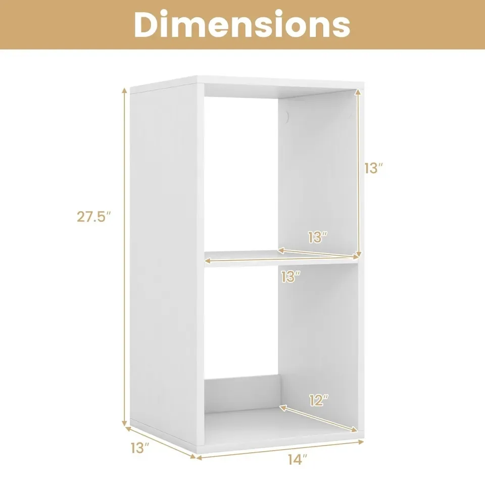 Bookshelf 2 Cube with Back Guardrail, White image indicator(2)