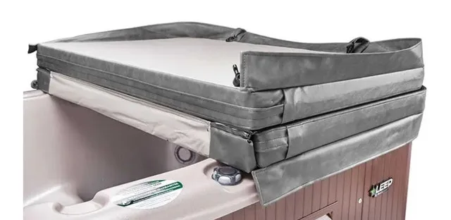 Like New 89x89 Beachcomber Hottub Cover and Lifter image indicator(4)