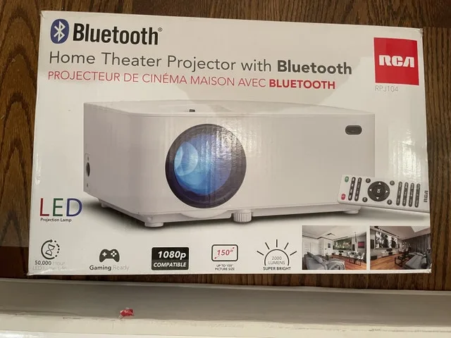 1080p Projector with Bluetooth & 100" Screen