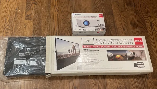 1080p Projector with Bluetooth & 100" Screen image indicator(2)