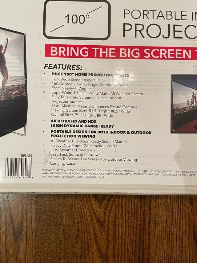 1080p Projector with Bluetooth & 100" Screen image indicator(4)