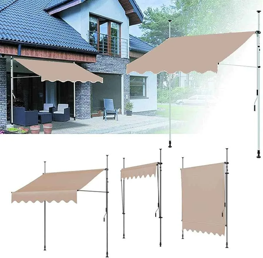 Telescopic Balcony Awning,Manual Retractable Awning,Height Adjus image indicator(2)