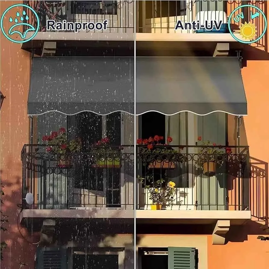 Telescopic Balcony Awning,Manual Retractable Awning,Height Adjus image indicator(4)