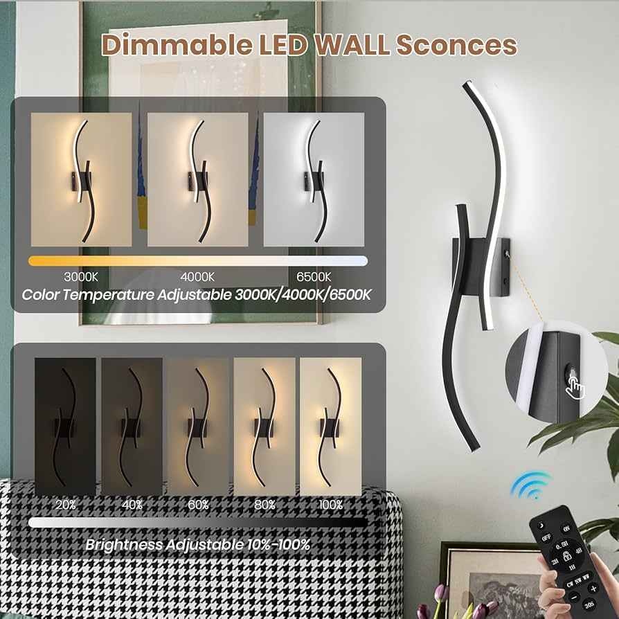 Battery Operated Wall Sconces Set of 2 - photo 2