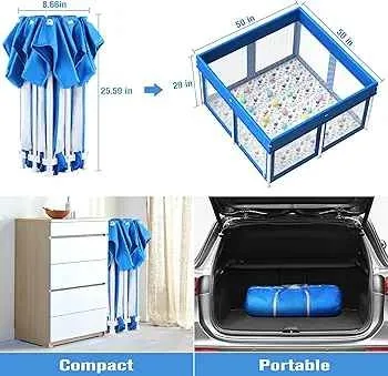 Baby Playpen Foldable,50×50 Play Yard image indicator(2)
