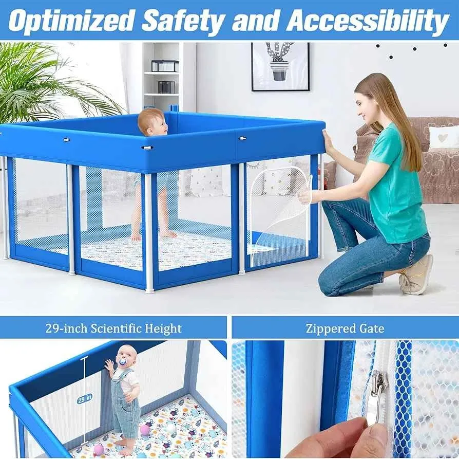 Baby Playpen Foldable,50×50 Play Yard image indicator(3)
