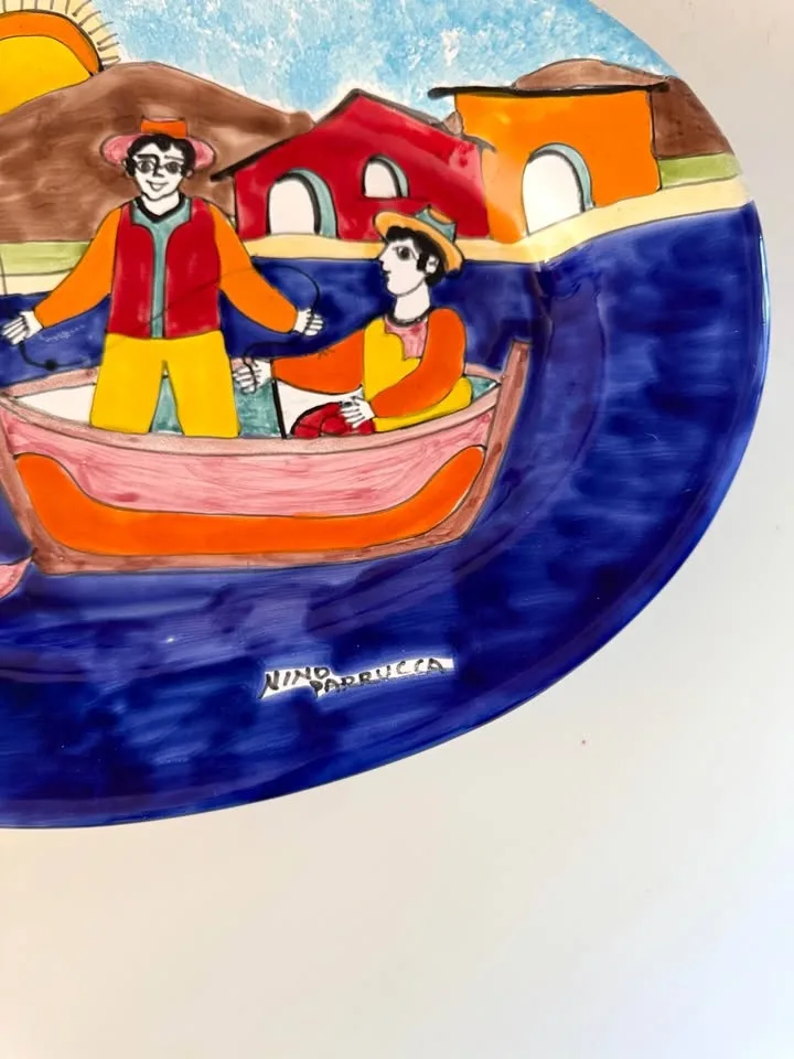 Nino Parrucca Fisherman Scene Wall Platter image indicator(4)