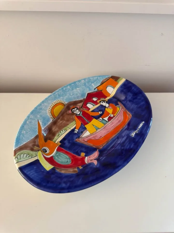Nino Parrucca Fisherman Scene Wall Platter image indicator(7)