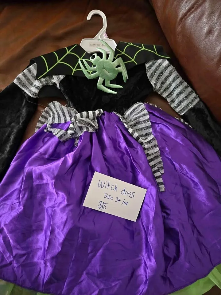 Costune Spider witch dress 3/4 t