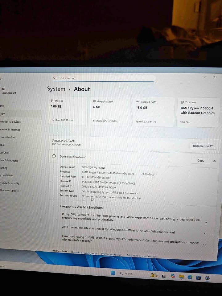 Asus ROG Rouge Strix (G713QM_G713QM) w/ 1TB SSD