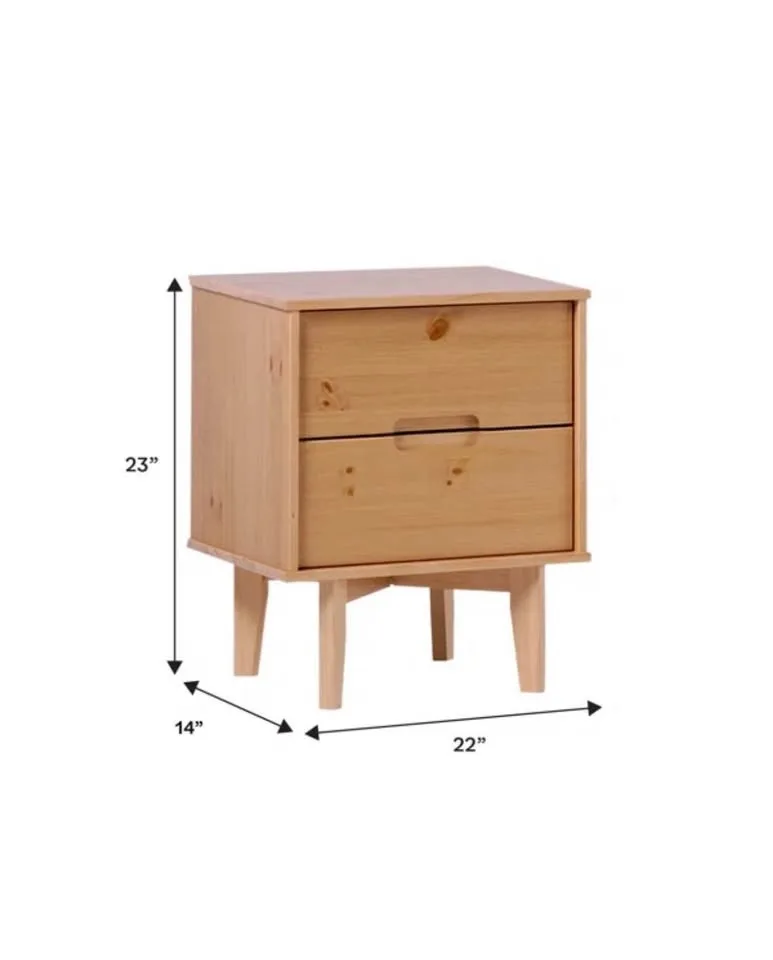 Set of 2 - Mid-Century Modern Solid Wood Nightstands image indicator(2)