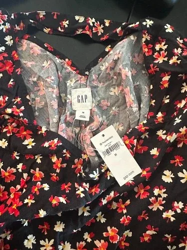 Gap Square Neck Floral Dress with Low V-Back Size Medium image indicator(3)