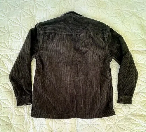 H&M Corduroy Button Up Shirt Shacket Mens Small Black Jacket Rel image indicator(2)