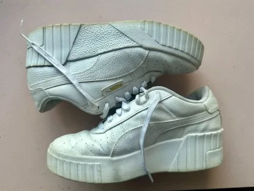Puma Cali Triple White Platform Sneakers Womens Size 8 image indicator(2)