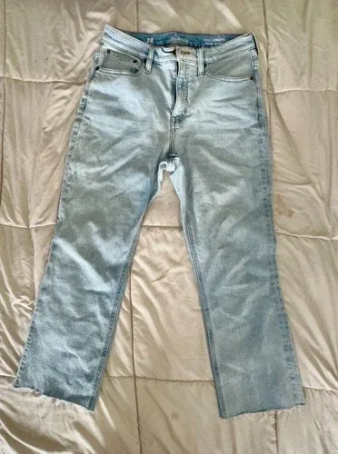 J. Crew Demi Boot Crop Raw Hem Women's size 28Px22.5 Blue Denim