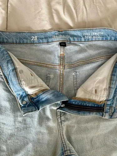 J. Crew Demi Boot Crop Raw Hem Women's size 28Px22.5 Blue Denim image indicator(3)