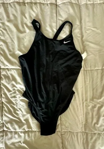 Nike Black One-Piece Athletic Swimsuit Size Small