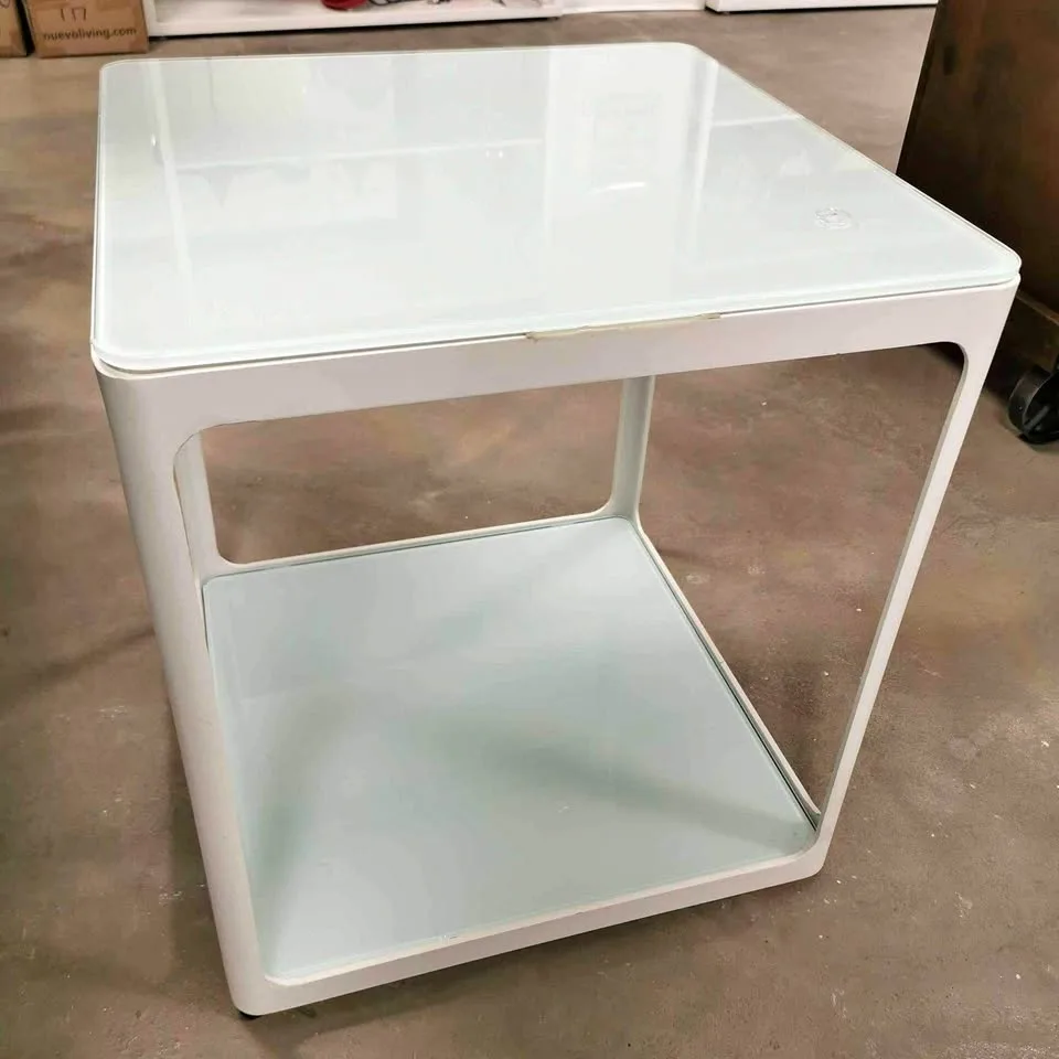 Metal end tables glass top