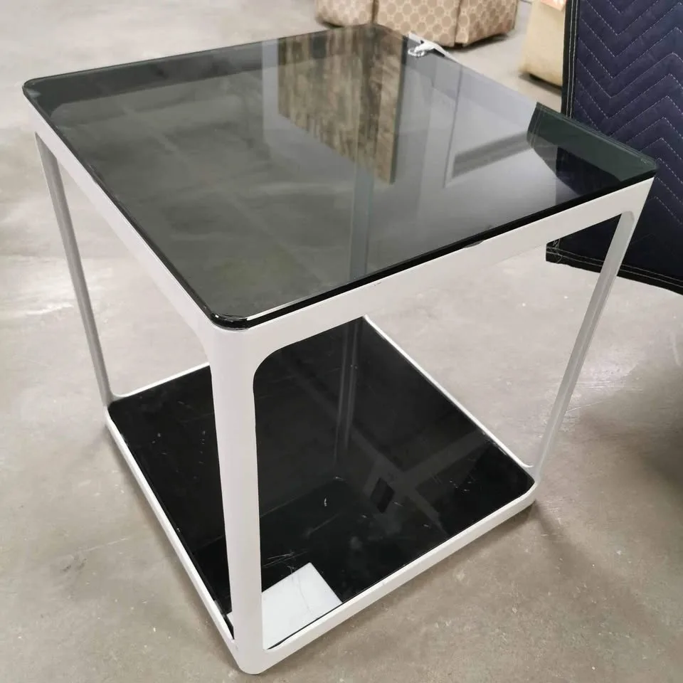 Metal end tables glass top image indicator(2)