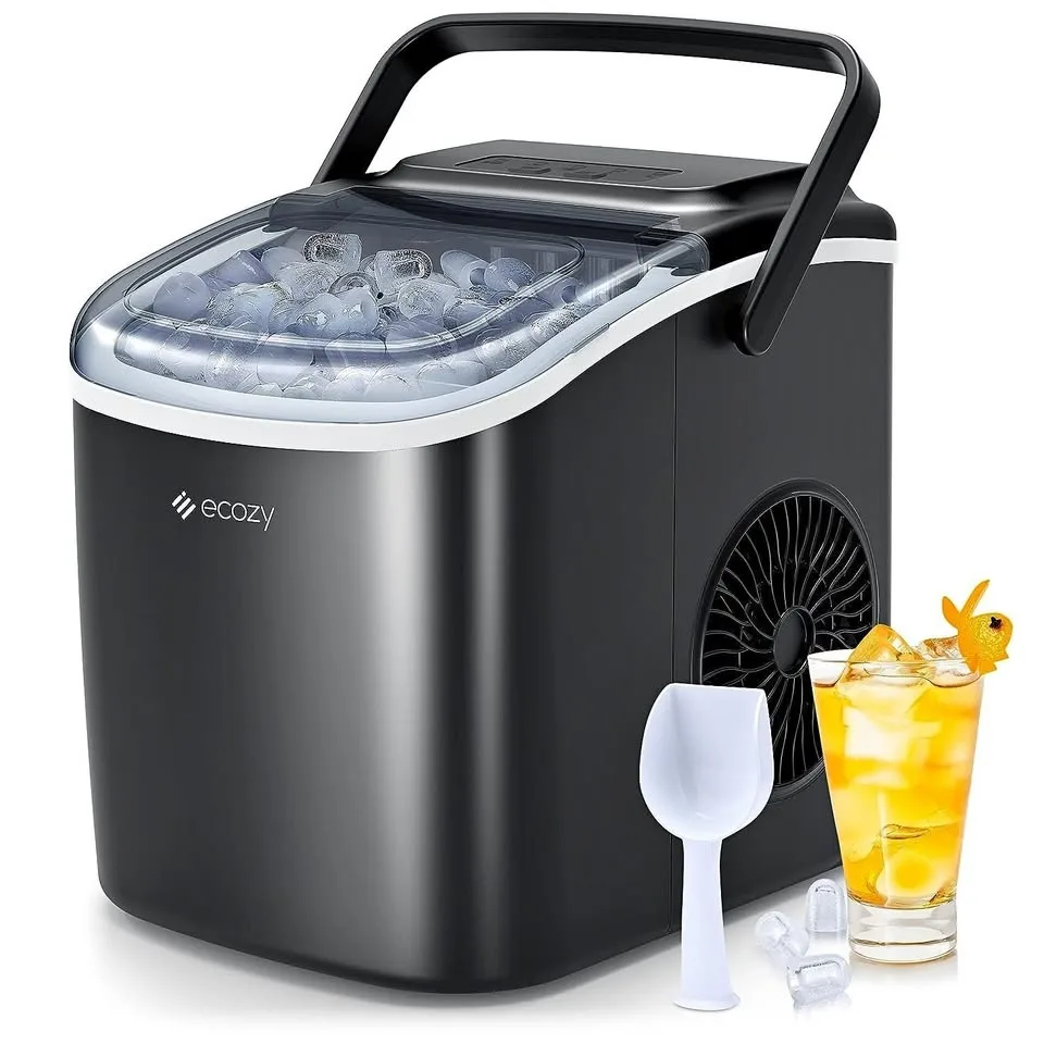 ecozy Portable Ice Maker Countertop, 9 Cubes in 6 Mins, Black