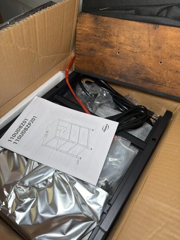 HOOBRO Set of 2 Nightstands with Charging Station and LED Light image indicator(4)