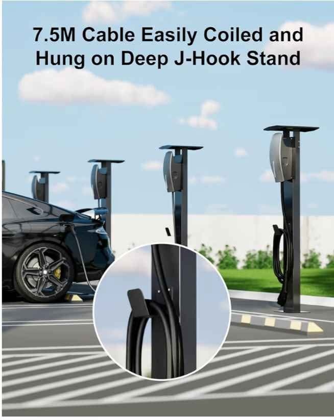 EV Charger Pedestal, Outdoor Electric Vehicle Charger Stand, Fre - photo 3