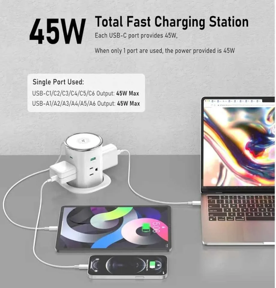 Pop Up Countertop Outlet Recessed Power Strip image indicator(3)