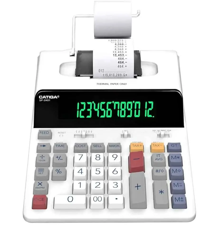 12 Digit Thermal Printing Calculator with Tape Print Out